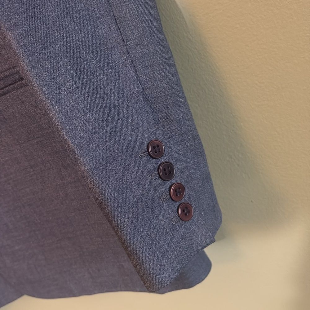 Mih Limited Collection Blazer Navy Grey 100% Wool Blazer Academia Sz L - Picture 5 of 7